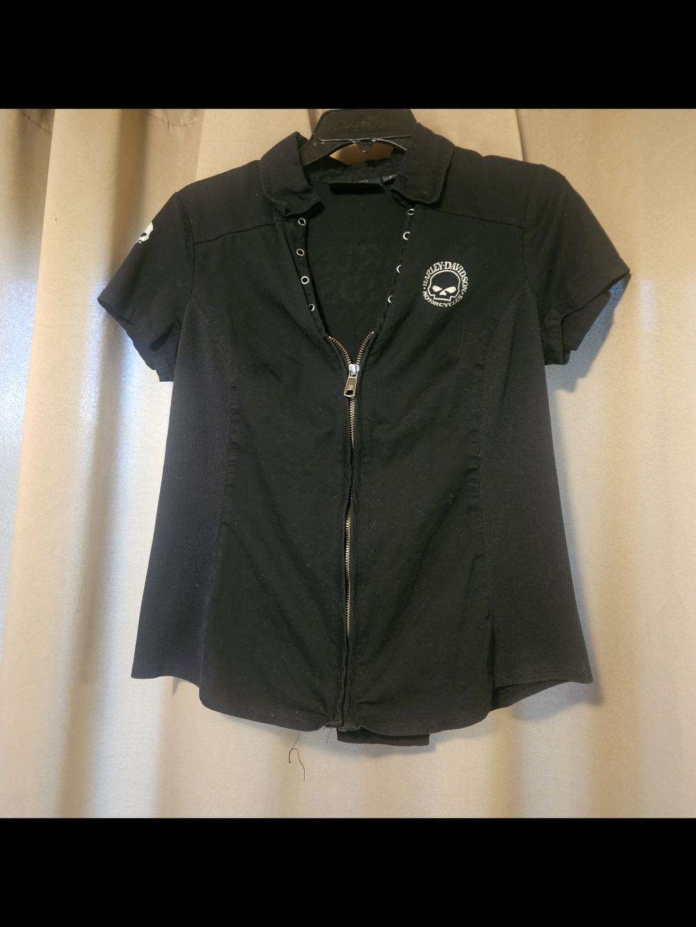 Harley-Davidson Black and White Winged Logo Moto Label Tee
